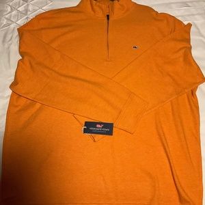 Vineyard Vines Mens Orange Quarter Zip Size XXL